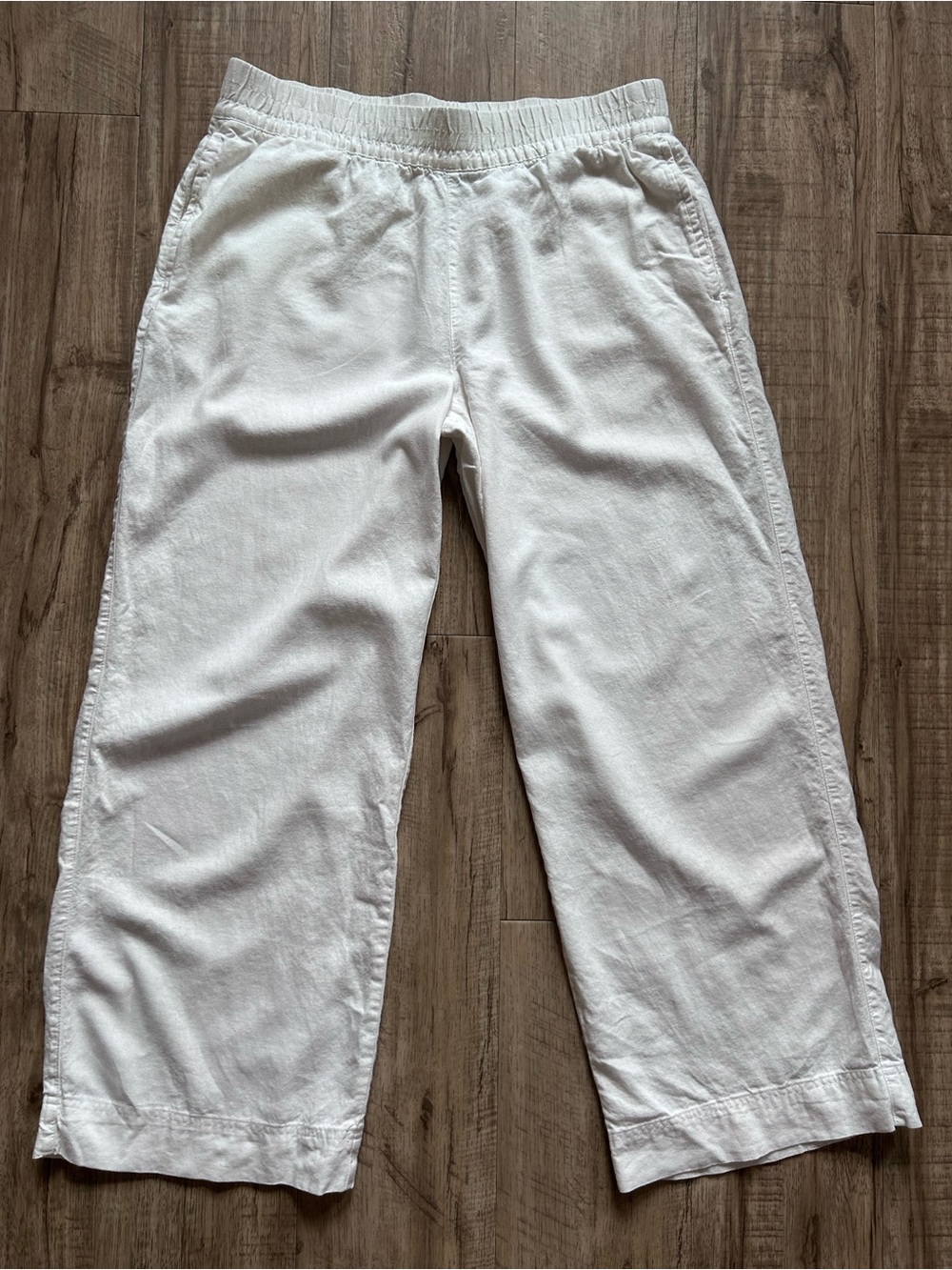 Linen blend wide leg calla lily Casual Pants beachy summer comfort natural